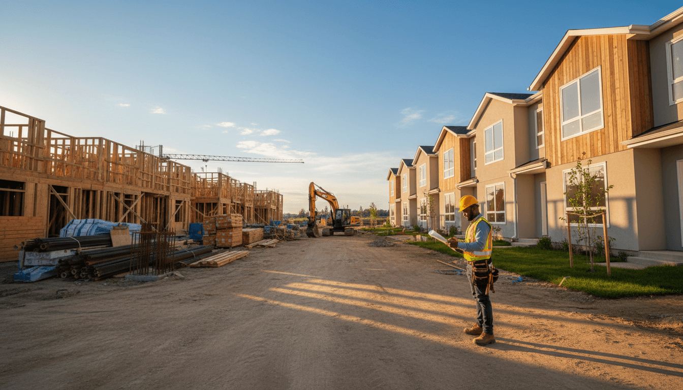 Residential development project with multiple units under construction